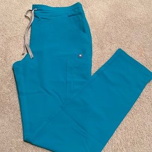 women's Teal Yola- Tall Skinny Scrub Pants